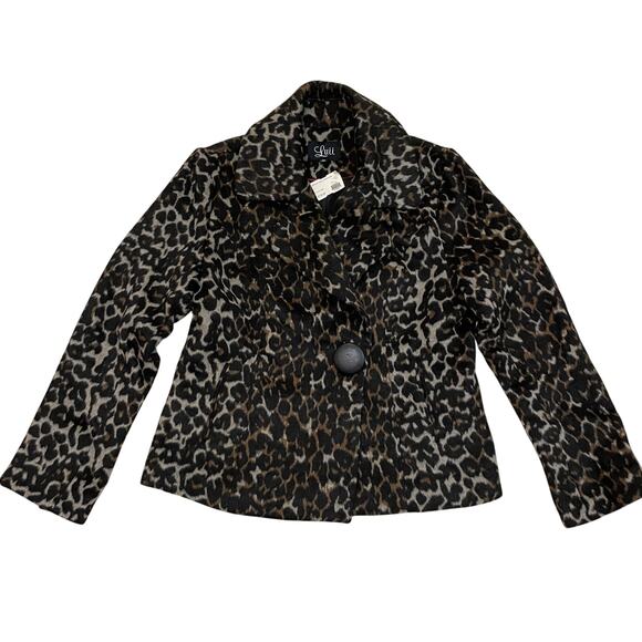 Luii XL Leopard Animal Print Jacket | French Boutique Style, Old Money, Snap NWT - Picture 4 of 12